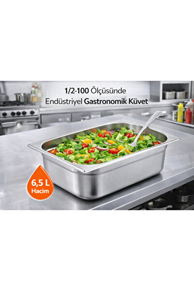 Net Çelik Gastronom Küvet 1/2-100 6,5 Litre