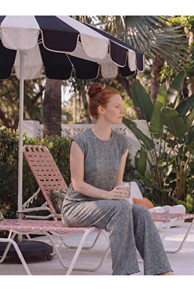 rindahomewear Bürümcük Fabric Low Sleeve Pajama Set