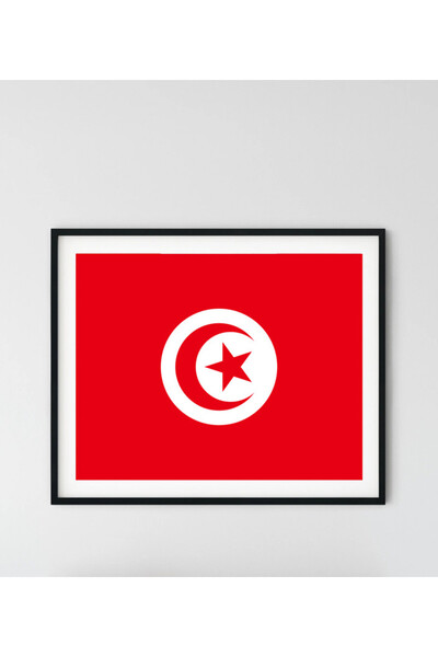 Boomah Accessories ملصق علم تونس مع إطار مقاس 21×30 سم