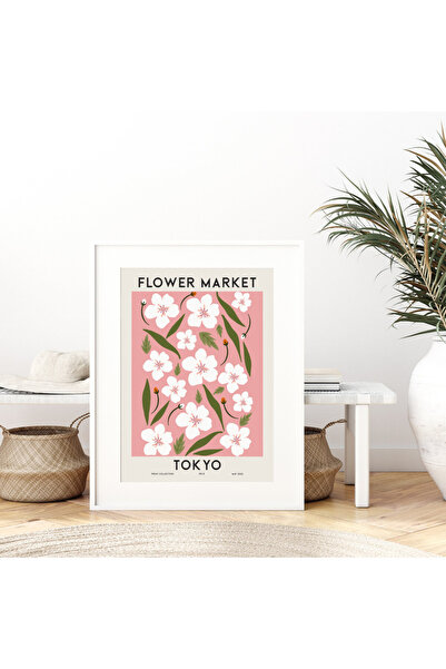 Boomah Accessories Flower Market Tokyo Colorful Botanical Art Poster with Fra...