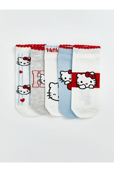 LC Waikiki Κάλτσες για κορίτσια με στάμπα Hello Kitty από την NEVAVM, σετ 5 τ...