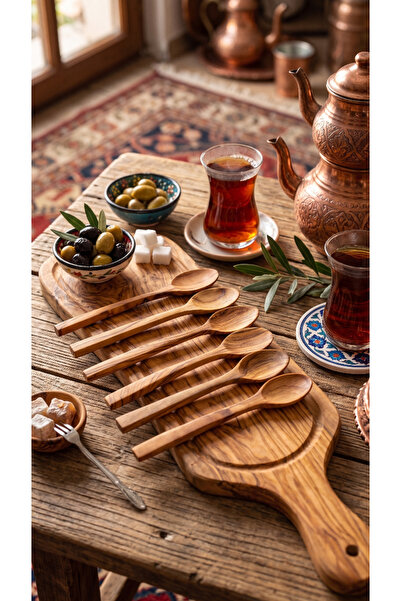 Home Natural Olive Tree Luxury 6-Piece Teaspoon Set