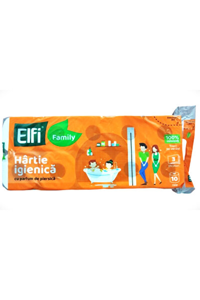 Elfi Family Toilet Paper with peach scent, 3 Layers, 10 rolls/box