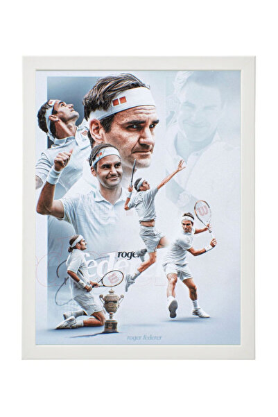 Boomah Accessories Roger Federer Tennis Poster with Frame 30x40cm