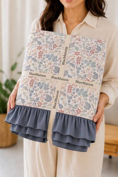 BlueMaison Daisy Indigo Single 100% Cotton Ruffled Pique (160X230Cm) |   Yout...