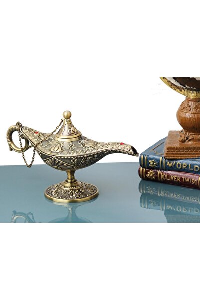e-life shop Lüks Döküm Alaşım Motif İşlemeli Alaaddin Sihirli Lamba Tütsülük ...