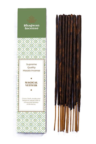 Bhagwan Incense Vetiver Magic - bețișoare parfumate masala naturale premium, 15g