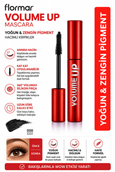 Doğahome Volume Up Maskara Siyah – Yoğun Pigmentli Hacim Veren Mascara