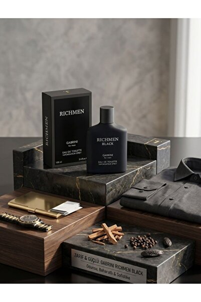 DRK FASHİON GABRİNİ Rıchmen Black Edt 100 Ml Vaporısateur Sprey Erkek Parfümü