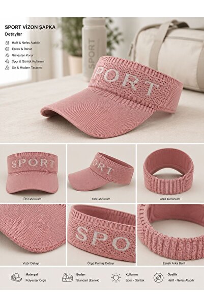 mikam HEM GÜNDELİK HEM PLAJ İÇİN SPOR VİZÖR ŞAPKA ESNEK STANDART BEDEN(HEM GA...