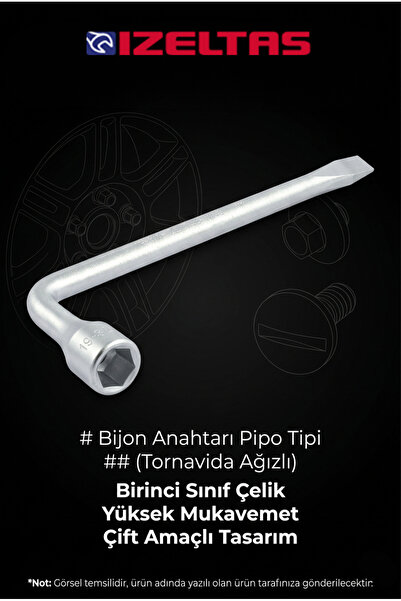 İzeltaş 17mm Pipo Tip Bijon Anahtarı