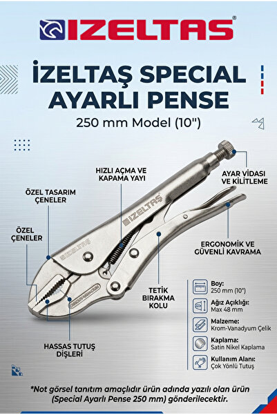 İzeltaş 250mm Spesiyal Ayarlı Pense