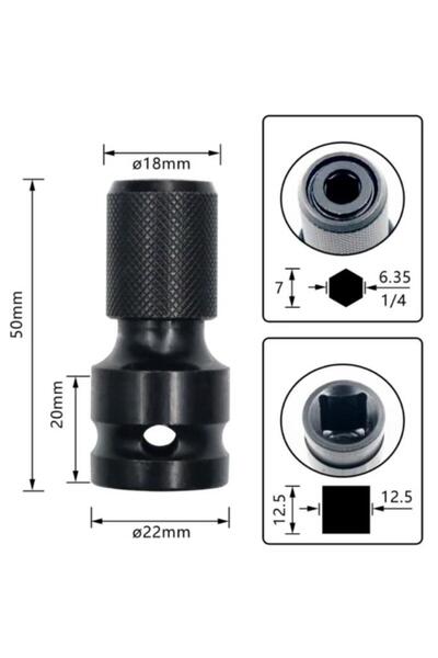 DepoMega 1/2 Somun Sökme Matkaba Dönüştürücü 1/4 Bits Uca Çeviren Kilitli Aparat
