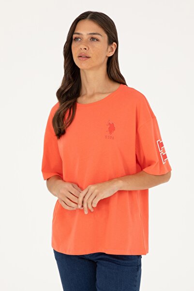 U.S. Polo Assn. Duspa-Iy24 U.S. Polo Assn Kadın T-shirt 1804499 Nar Çiçeği
