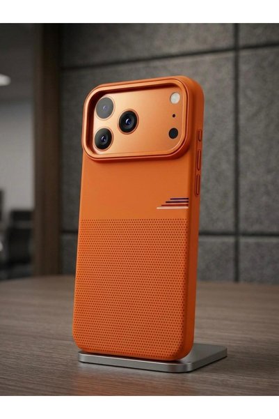 İtarz حافظة هاتف ممتازة مضادة للصدمات بلون برتقالي متوافقة مع هاتف iPhone 17 ...