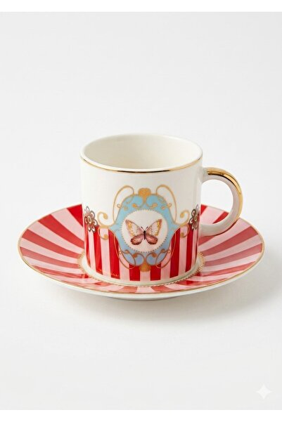 BALSA 2-Piece Porcelain Coffee Cup 100Cc Red