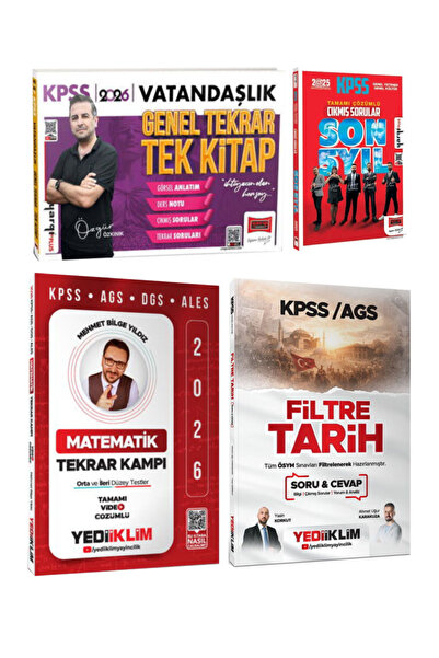 Yargı Yayınları KPSS 2026 Vatandaşlık Genel Tekrar+ Matematik Tekrar Kampı+ F...