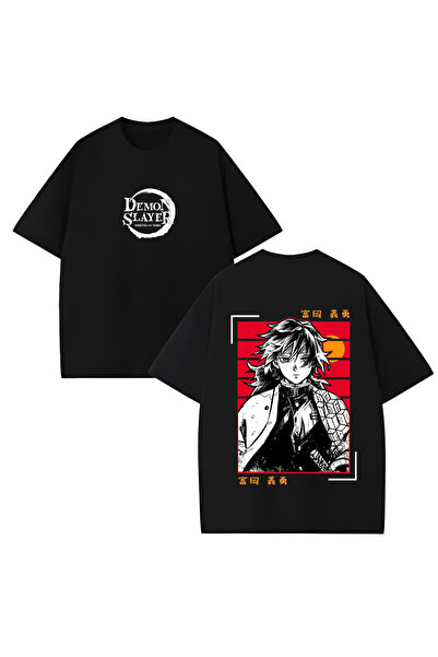 MAGORS Tricou unisex cu decolteu rotund, 100% bumbac, cu imprimeu Giyu Tomiok...