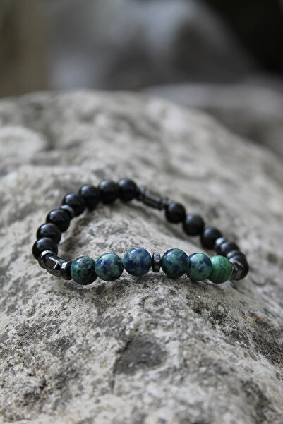 LADIN DOGALTAŞ Azurite Obsidian Natural Stone Bracelet