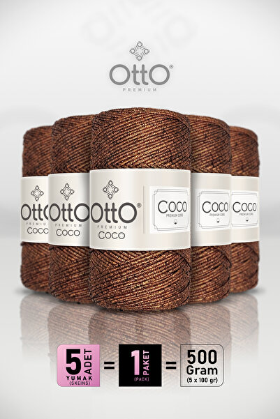 Otto Coco - Orange - 5 Pack - 2Mm/100Gr/125M - Glitter Cotton Bag and Accesso...