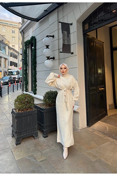 SAHRA BUTİK BALON KOL KEMERLİ ELBİSE