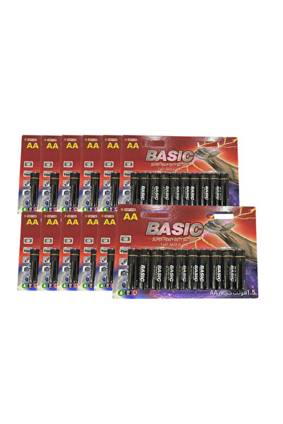 BASIC كرتون | | بطاريات فائقة القوة حجم AA - ( 12 عبوة ) | أسود 1.5 فولت