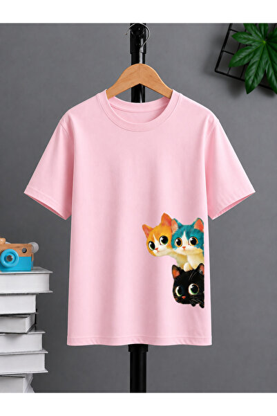 VODEXA Unisex majica prevelikog kroja TRI MAČKE, 100% pamučna majica, udoban ...