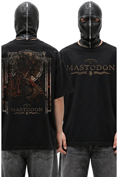 Fuddy Moda Μπλουζάκι Unisex Mastodon με στάμπα στην πλάτη και λαιμόκοψη, Over...
