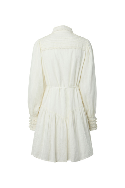 YAS. Beyaz Kadın Gömlek Yaka Elbise YASSOMELLI LS SHIRT DRESS - D2D