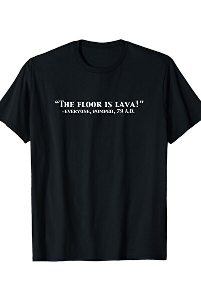 yiou trendy clothing تي شيرت رجالي بنمط ريترو "Floor is Lava"