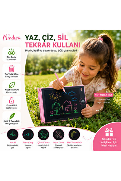 MİNDO LCD Yazı ve Çizim Tableti Silinebilir Çocuk Yazı Tahtası