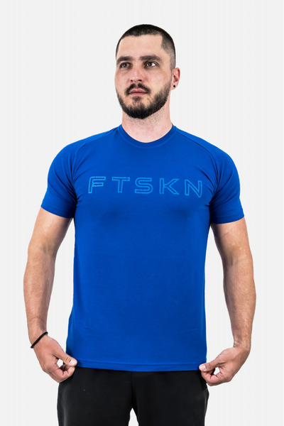 Fitskin Ανδρικό Βαμβακερό Μπλουζάκι FTSKN Μπλε