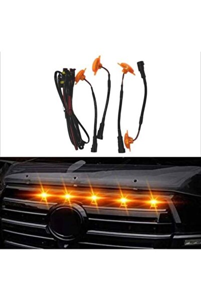 Alalamia أضواء LED أمامية للسيارة باللون البرتقالي