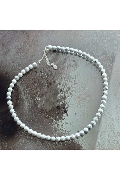 DRUZY White howlite necklace, semi-precious stones, Whisper #106