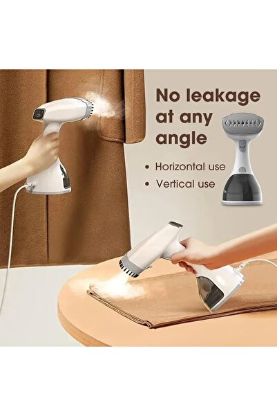 Denx Professional مكواة الملابس المحمولة دينكس DX3007 بتصميم أبيض ورمادي.