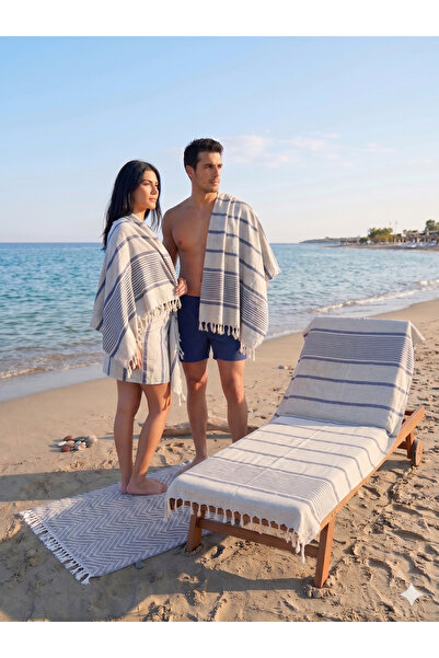 NOE-SOFT HOME Bath Towel, Peştemal, Pareo, Beach Towel - Jacquard Patterned O...