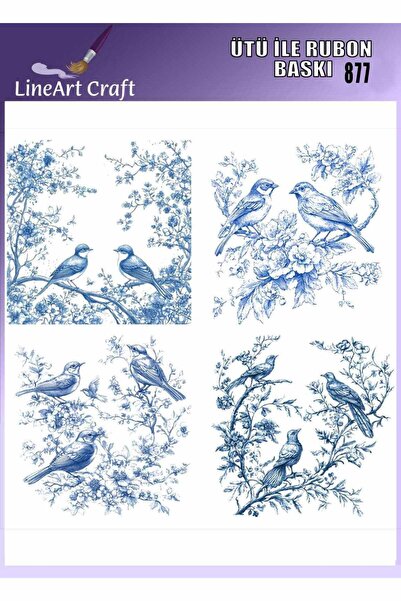 LİNEART Iron-On Rubon Transfer Printing for Wood & Fabric Transfer No:Rb877-3...