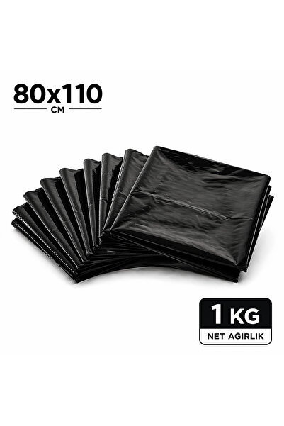 MSE HOLD Siyah Çöp Poşeti 80x110 Kalın 1 KG Dökme Çöp Torbası Battal Boy