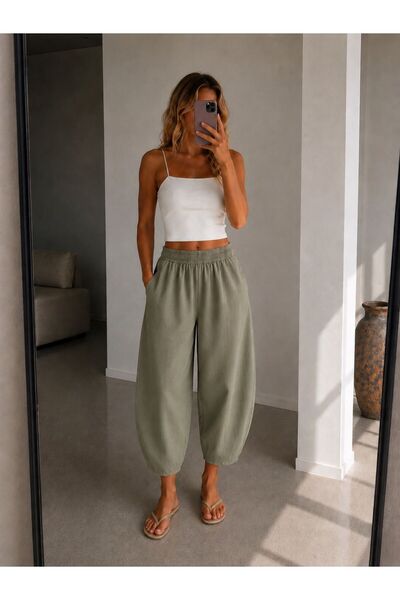 Die&More Kadın Balon Kesim Cepli Gabardin Pantolon