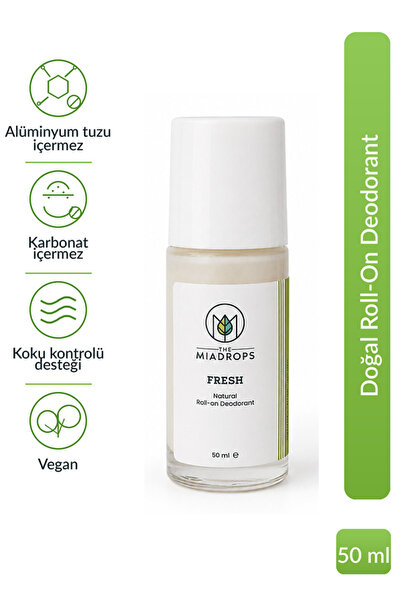 The Miadrops Fresh Doğal Roll on Deodorant 50 ml | Alüminyumsuz Vegan Unisex ...