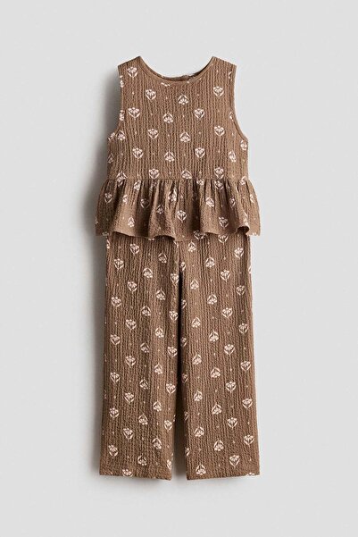 H&M 2-piece crinkled jersey set