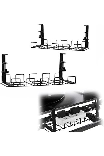BPA Silk Route - Under Desk Cable Management Tray, No Drill Cable Metal Rack ...