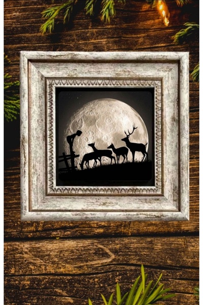 STONEVİVEART Ayışığı Doğal Taş Tablosu 20 x20 cm Duvar Dekoru Hediyelik