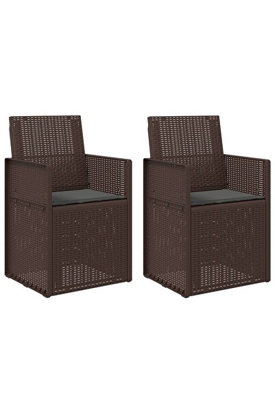 vidaxl Scaune de Dining pentru Grădină 2 pcs Maro și Antracit PP