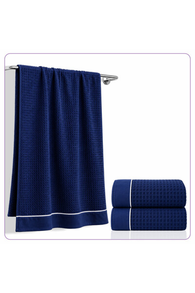 Donetella 2 Pcs Bath Towel 70x140 cm – 310 GSM Waffle Microfiber, Soft, Absor...