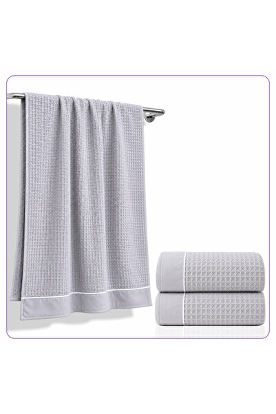Donetella 2 Pcs Bath Towel 70x140 cm – 310 GSM Waffle Microfiber, Soft, Absor...