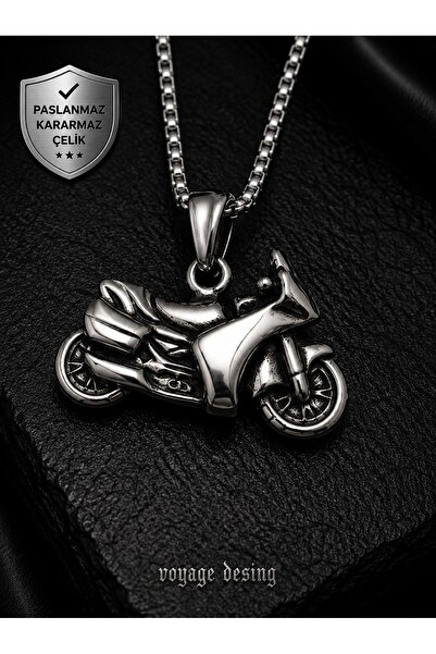 voyageaccessory Stainless Steel Motorcycle Pendant Chopper Biker Motorbike Ne...