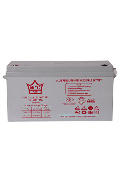 ORTEC 12V 150AH SOLAR SİSTEM JEL AKÜ