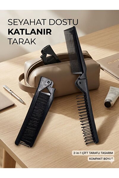 OEM SONA YAŞAM Katlanabilir Seyahat Tarağı 2'si 1 Arada Çift Taraflı