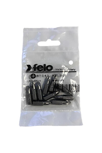 FELO Set de 10 biți, profil industrial, tip Pozidrive, C6.3, PZ2, 25mm